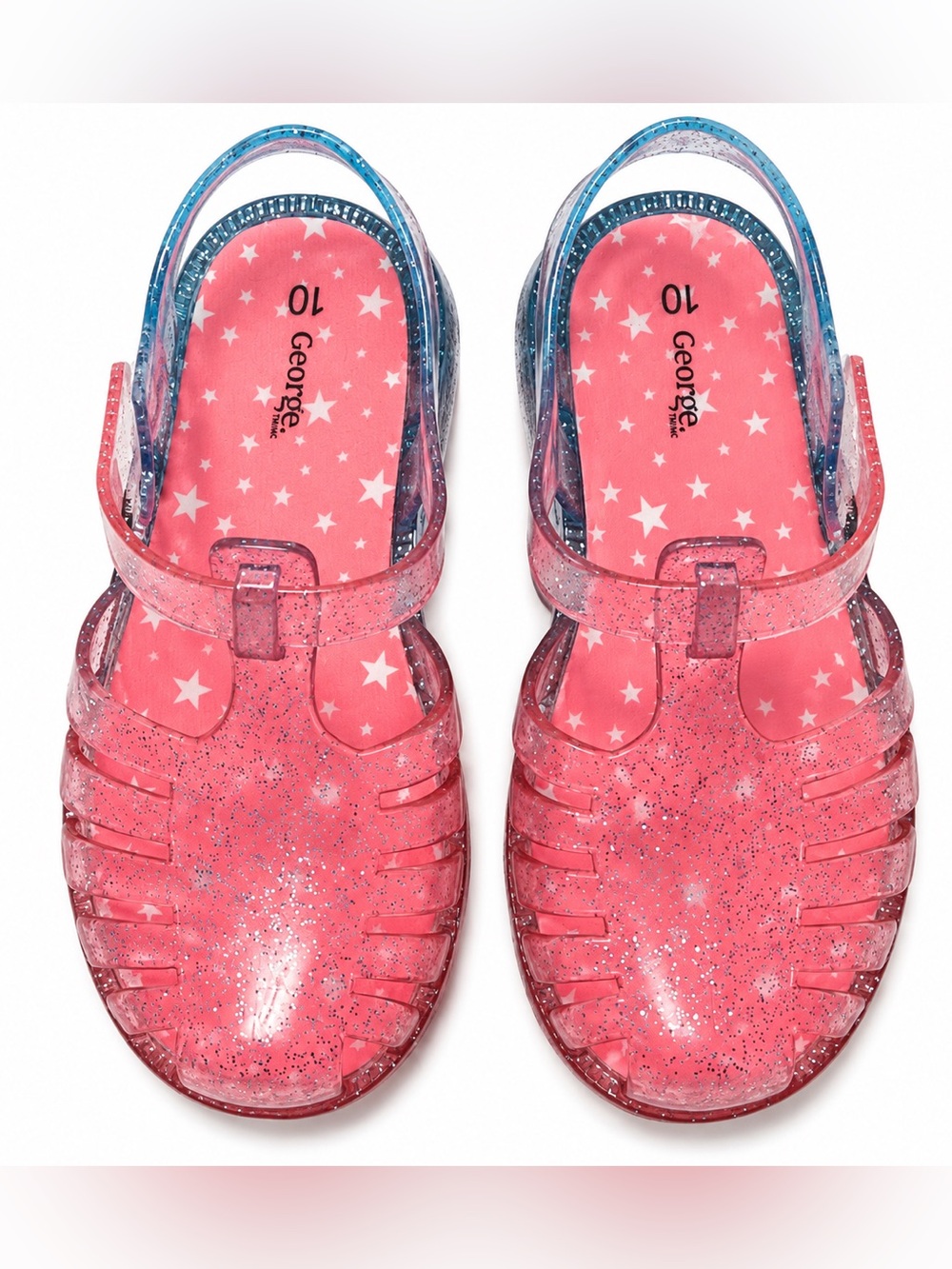 Sparkle Jelly Sandals - Pink and Blue size 10